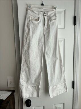 Cropped Wide-Leg White Jeans by CEROS